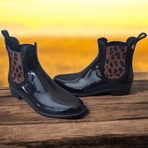 Lemon Jelly Women' Animal Print Ankle Rain Boots Chelsea Boots Pull On